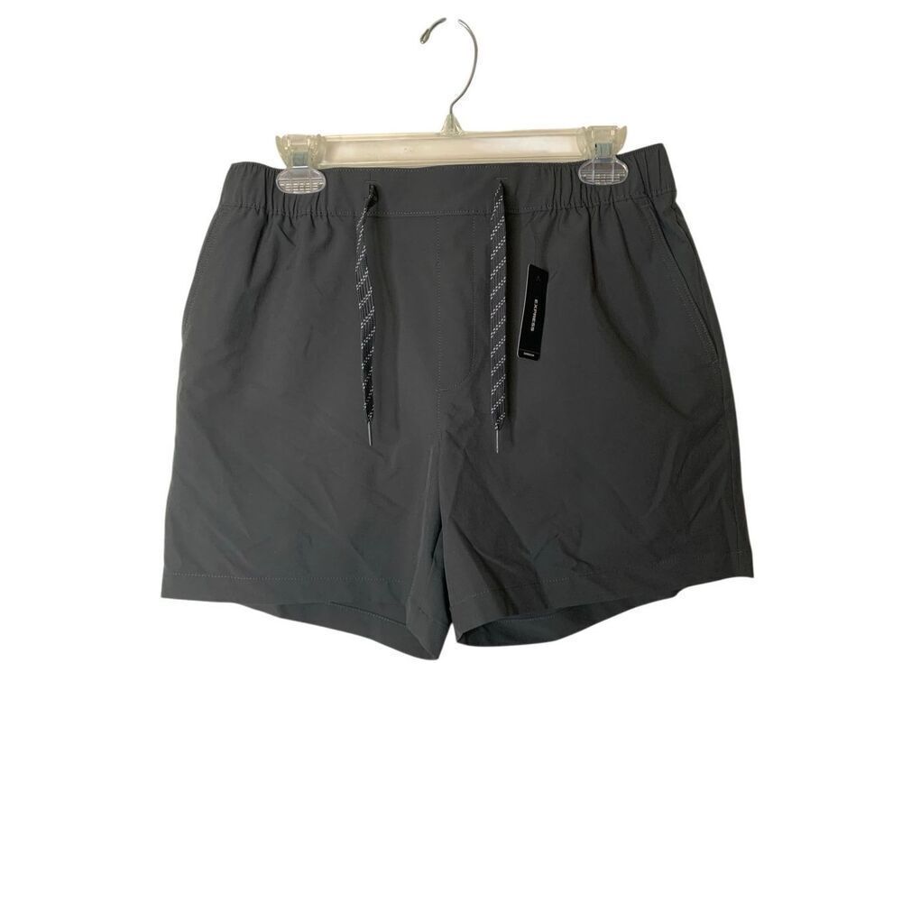 Express water resistant shorts bathing suit gray men's size medium NEW WITH TAGS
